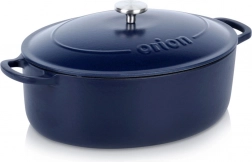 Geëmailleerde gietijzeren ovale braadpan 6 l met deksel
