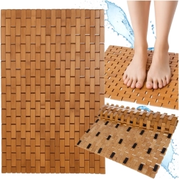 Bamboe antislip badmat RUHHY 80 × 50 cm