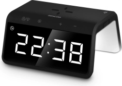 Digitale wekker met draadloos opladen en gekleurde achtergrondverlichting