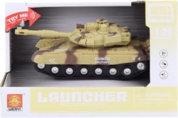 Beige tank op batterijen met licht en geluid