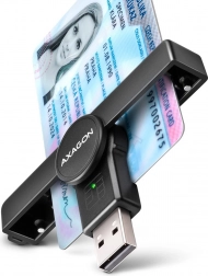 Opvouwbare pocketlezer voor chip- en ID‑kaarten USB‑A AXAGON PocketReader