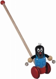Houten duwspeelgoed Molletje met belletjes