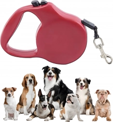 Automatische zelfoprollende honden- en kattenriem 5 m met blokkering – roze