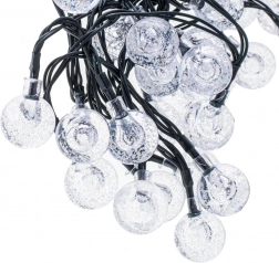 Zonnelichtslinger voor de tuin, bollen 7 m, 50 LED, koud wit