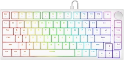 Magnetisch gamingtoetsenbord astral white met outemu white jade-switches en rgb