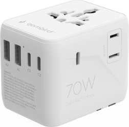 Universele reisadapter 70 W met USB en GaN‑technologie