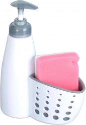 Dispenser voor afwasmiddel met sponshouder 370 ml, wit