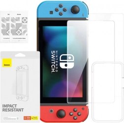 Gehard glas Baseus screenprotector voor Nintendo Switch (2019)