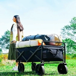 Opvouwbare outdoorwagen voor hout en uitrusting