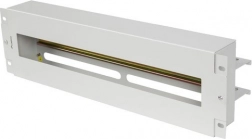 3U spanningsverdelingspaneel voor 19" rack met DIN-rail TS-35, grijs