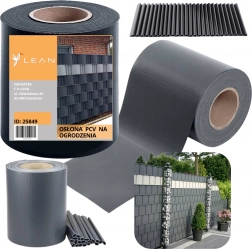 Grafietkleurige hekband met UV-bescherming en 20 clips