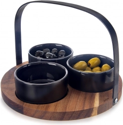 Keramische kommetjes voor voorgerechten BLACK 130 ml, set van 4 stuks