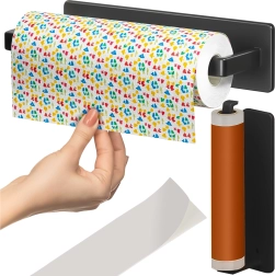 Ruhhy metalen houder voor papieren handdoekrollen 25 cm, mat zwart