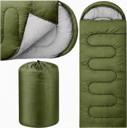 Toeristische mummie-slaapzak 2-in-1 met capuchon 210 × 70 cm, groen