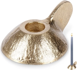 Gouden aluminium kandelaar voor een lange kaars Home Styling Collection