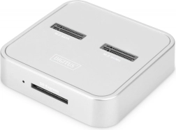 Desktop-dockingstation voor M.2 NVMe- en M.2 SATA-SSD met SD Express-kaartlezer, USB‑C, zilver