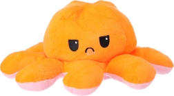 Omkeerbare pluche octopus 40 cm – oranje en roze
