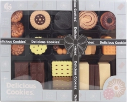 Kinderset van plastic eten – wafels, koekjes, chocolade en wafels