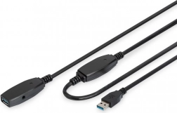 Actieve USB 3.0-verlengkabel 20 m zwart