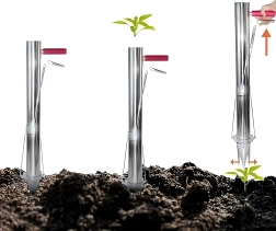 Handmatige planter voor bollen en zaailingen van roestvrij staal