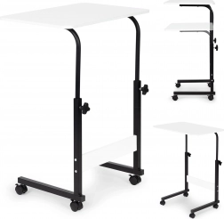 Mobiel laptoptafeltje op wielen - wit