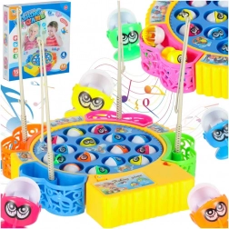 Familiespel vissen vangen, 15 visjes en 4 hengels