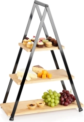 Driedelige bamboe etagère 53 cm