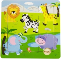 Houten safari-puzzel voor kinderen 18m+