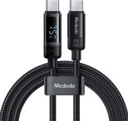 MCDODO USB‑C naar USB‑C-kabel met display, 60 W, 1,2 m, zwart