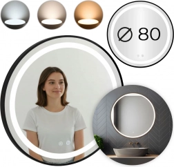 Ronde LED wandspiegel 80 cm met aanraakbediening en dimfunctie MODERNHOME