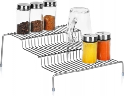 Metalen keukenrek grijs, 3 niveaus, 28 × 26 × 11 cm