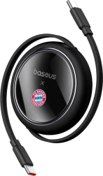 Uittrekbare USB‑C kabel 100 W BASEUS Free2Pull – FC BAYERN Edition, zwart