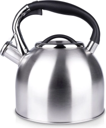 Stalen fluitketel 2 l, zilver