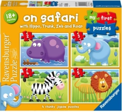 Mijn eerste puzzel: Op Safari 4-in-1