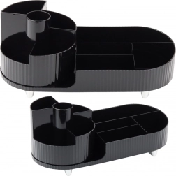 Zwarte draaibare multifunctionele organizer voor cosmetica en bureau