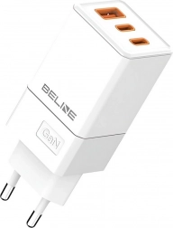 Netlader 65 W GaN met 2× USB‑C en USB‑A, wit