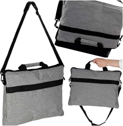Grijze laptoptas voor laptops tot 15,6 inch met afneembare schouderriem