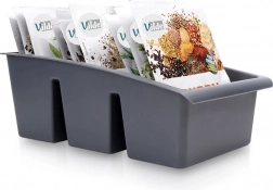 Grijze organizer voor kruidzakjes 25 × 15 × 9 cm