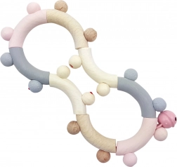 Hess houten motorische rammelaar roze