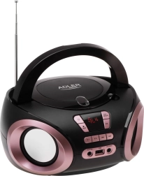 Draagbare boombox met cd/mp3 en fm-radio adler ad 1181, zwart-koperkleurig