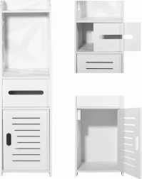 Witte badkamerkast 80 cm met legplanken