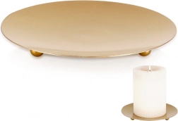 Metalen gouden onderzetter voor kaarsen 12 cm