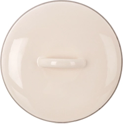 Geëmailleerde crèmekleurige deksel 17 cm