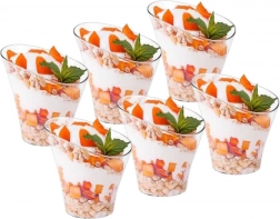 Plastic bekers voor desserts en hapjes 180 ml, 6 stuks