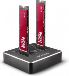 AXAGON desktop-dockingstation voor dubbel NVMe-schijf klonen USB-C