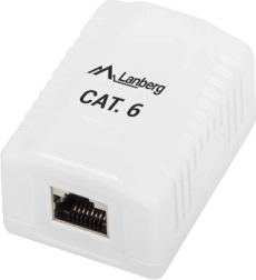 Witte afgeschermde RJ45 wandcontactdoos Cat.6