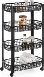 Vierlaags verrijdbaar rek 46,5 × 26 × 79 cm