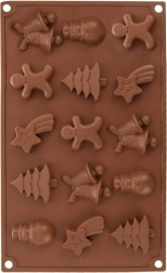 Siliconen kerstvorm voor koekjes en pralines oranje