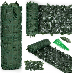 Kunstmatige haag 300 × 50 cm, donkergroene balkonafscherming met camouflerend effect