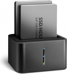 Mini-dockingstation Axagon voor 2x 2,5" SATA SSD/HDD met kloonfunctie